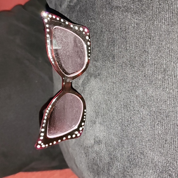 Funky fun plum rhinestone glasses - Picture 7 of 13